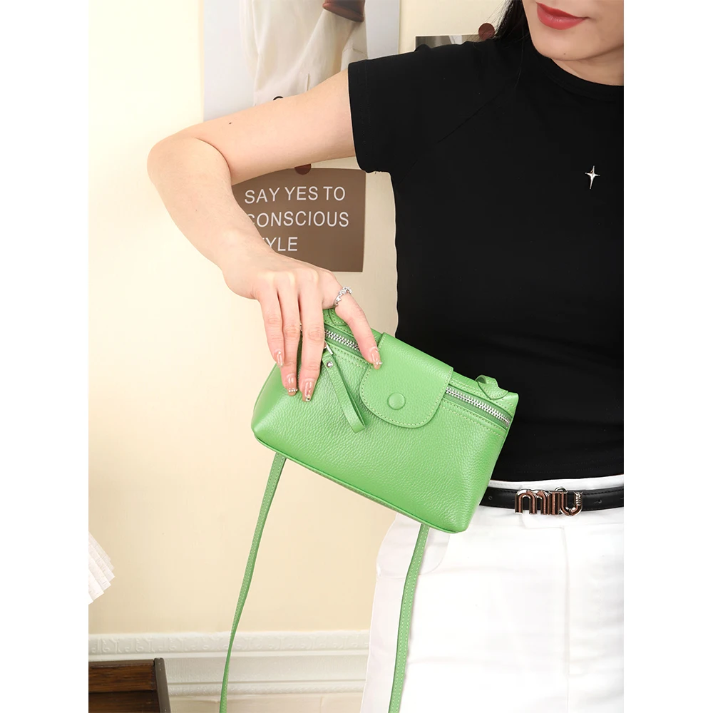 Imagem -02 - Bolsa de Ombro de Couro Genuíno para Mulheres Pequenos Bolsas Crossbody Bolsas e Bolsas Elegantes para Senhoras Carteira