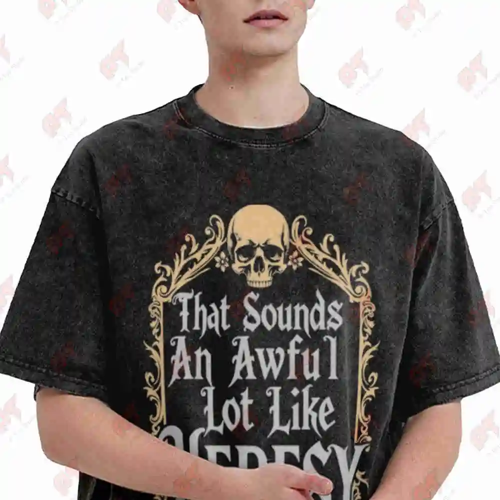 Sounds Like Heresy Gaming Videogamer Tabletop Wargame Vintage Washed Tee Pure Cotton T-Shirt