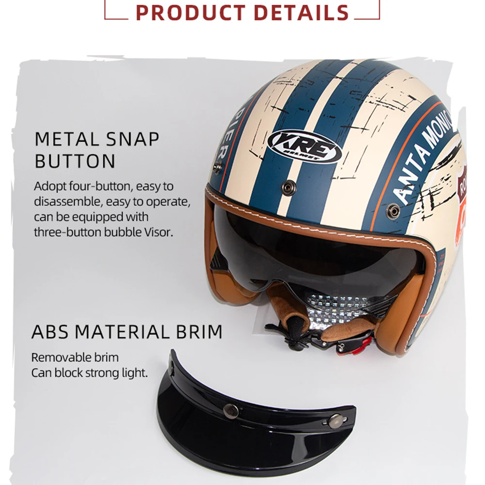 خوذة دراجة نارية ECE DOT شهادة موتو خوذة مفتوحة الوجه للرجال والنساء Capacete De Moto ABS المواد خوذة دراجة نارية