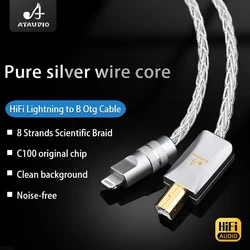 HIFI błyskawica na USB B kabel OTG wysokiej jakości czyste srebro Otg Typec Aduio kabel do telefonu i DAC Instrument muzyczny