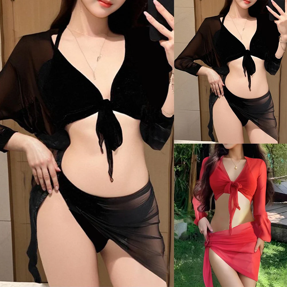 

Женский сексуальный купальник, комплект с длинными рукавами, защита от солнца, пляжная одежда, купальный костюм