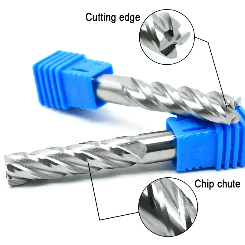 1 PC End Mill 4 ขลุ่ยเครื่องตัดเกลียว 6 มม.8 มม.ทังสเตนคาร์ไบด์เครื่องกัดเครื่องมือสําหรับตัดไม้ MDF 4F Endmills พร้อมชิปขนาดใหญ่ Remover