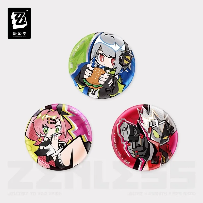 Game Zenless Zone Zero Anby Demara Nicole Demara Billy Kid Tinplate Badge Brooch Pin Cosplay Kids Gift