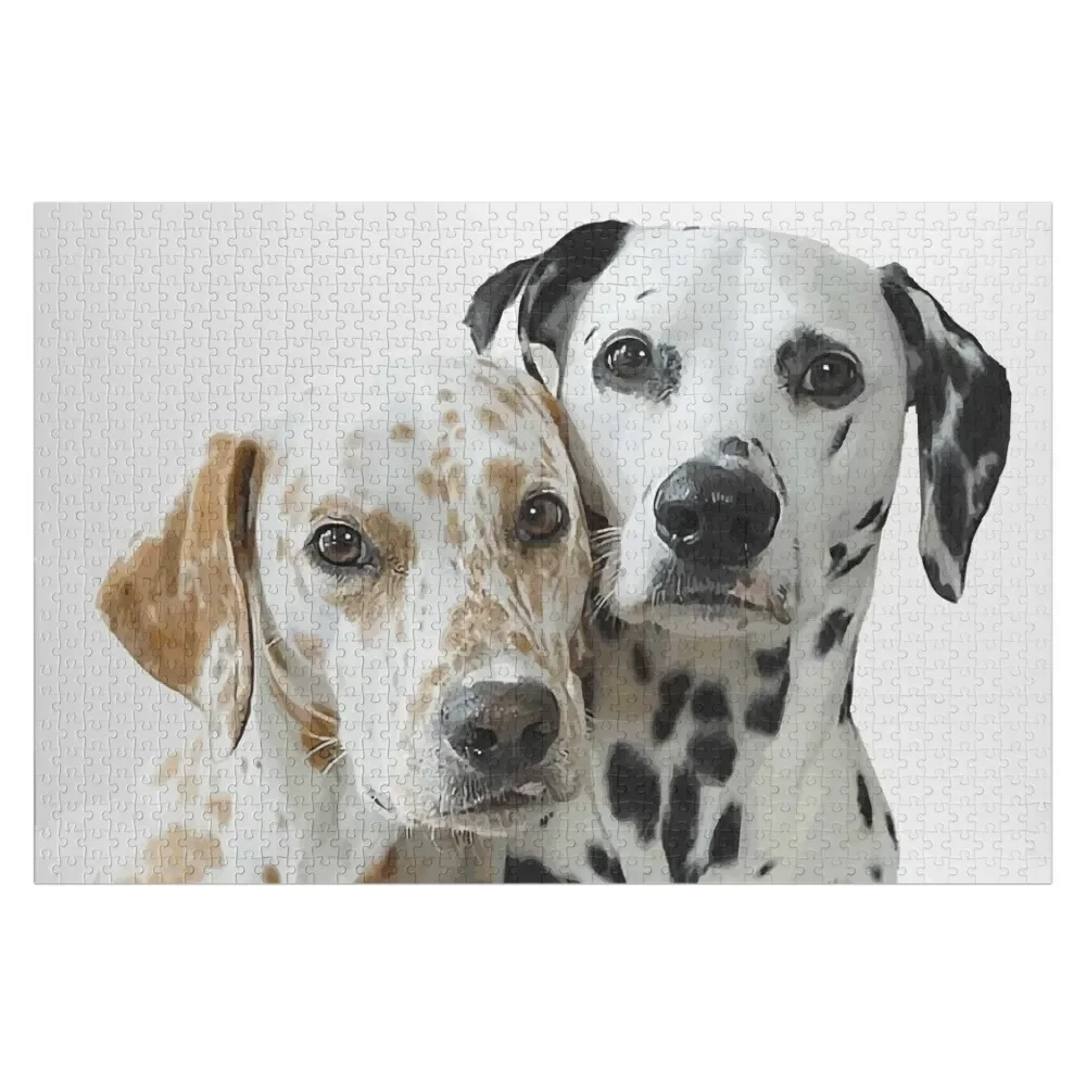 Two Dalmation Dogs Jigsaw Puzzle Game Children Jigsaw Pieces Adults Personalized Gift Married Puzzle