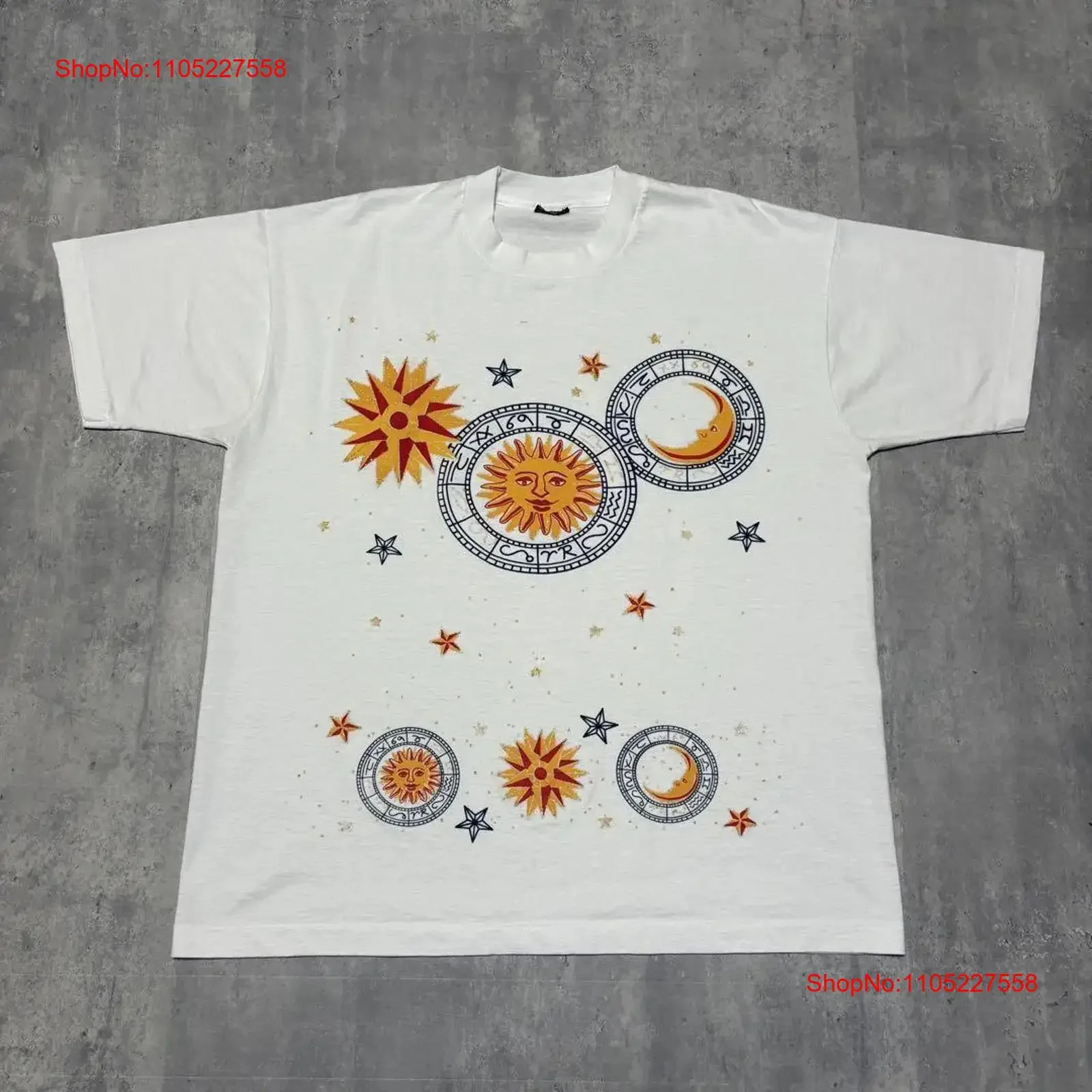 90s USA Vintage T Shirt Sun Star Single Stitching vintage Washed Stylish Top For Everyday Wear streetwear graphic
