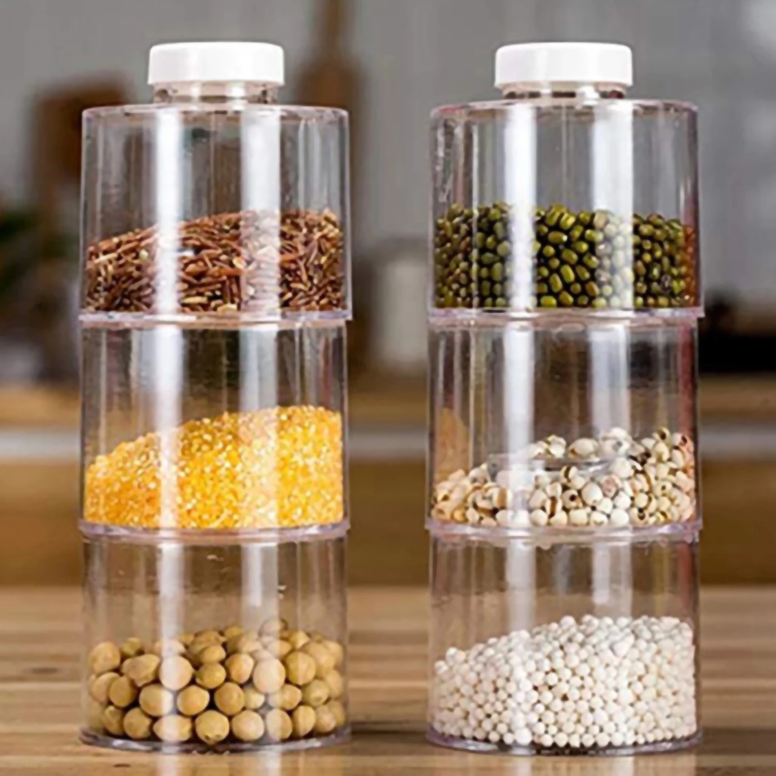 6 Pcs Tower Seasoning Jar Transparent Stackable Seasoning Bottle Spice Tata Seasoning Boxes Seasoning Storage Bottle for Kitchen