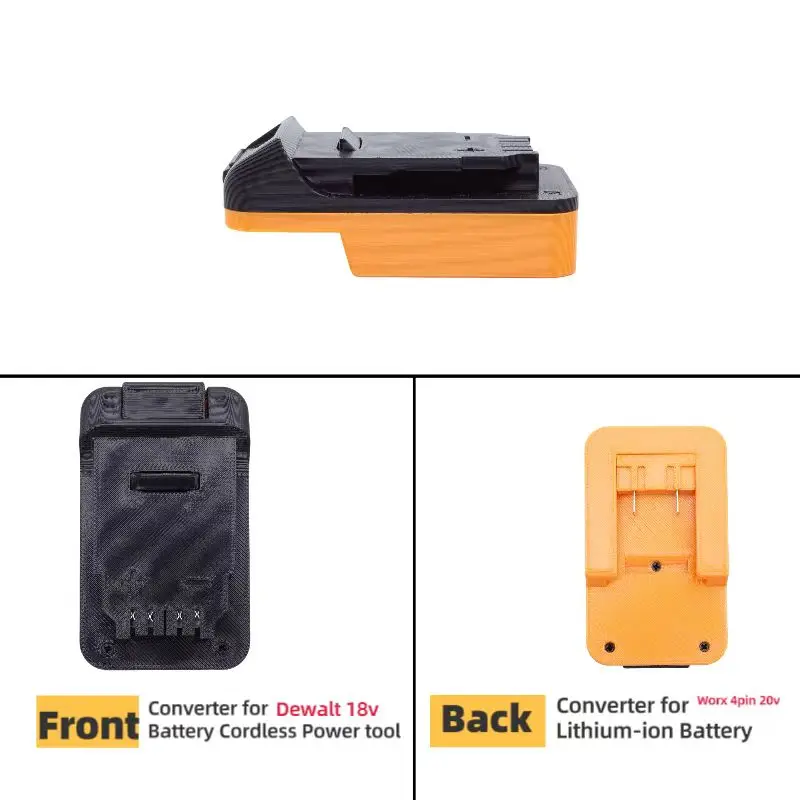 Batteries Adapter for Worx 20V 4Pin Li-ion Battery Convert To for Dewalt 18V Power Screw Tool Converter(Adaptor Only)