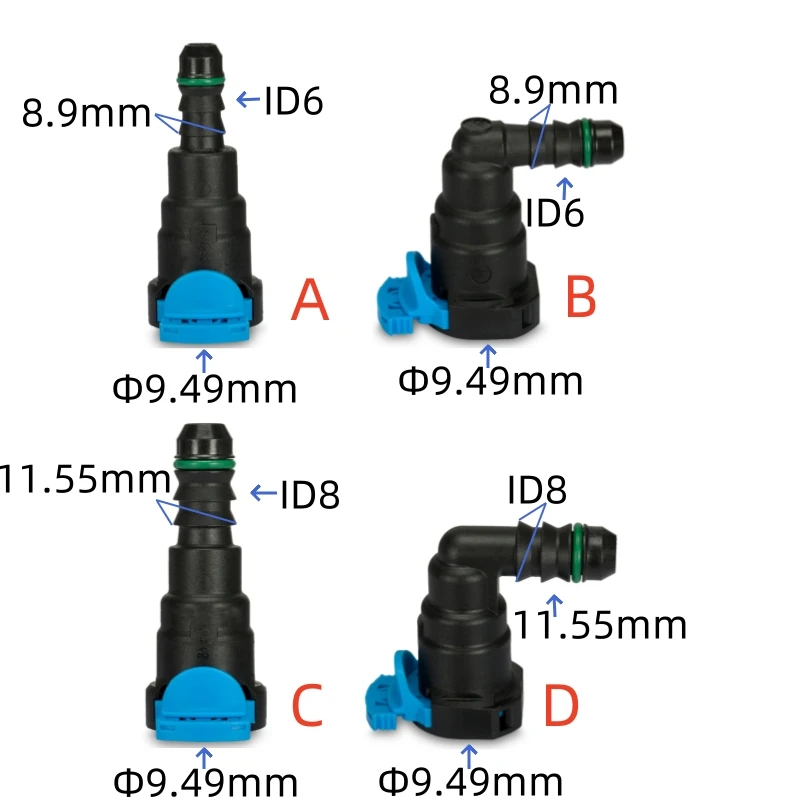 Conector rápido de línea de combustible 9,49mm 9,49 3/8 SAE junta de tubo de combustible hembra para Ford Buick Encore y Chevrolet Cruze Trax 10 Uds por lote