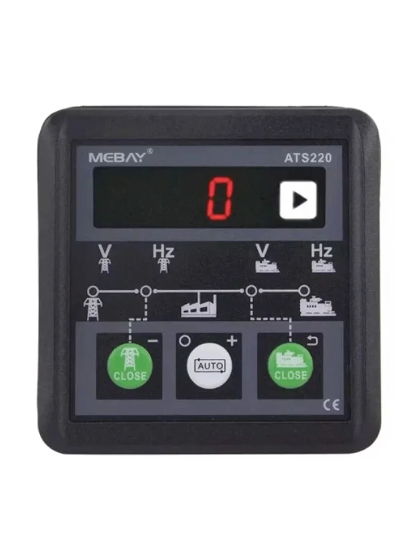 Mebay ATS220 Genset ATS Switch Controller Auto Manual LED Display Generator Control switch Module Panel 8-36V