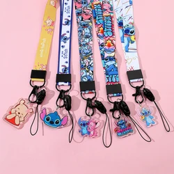 Disney Stitch  Phone Lanyard Cartoon Keys ID Cell Phone Neck Strap Toys Action Figure Toy for kids Collection Gifts