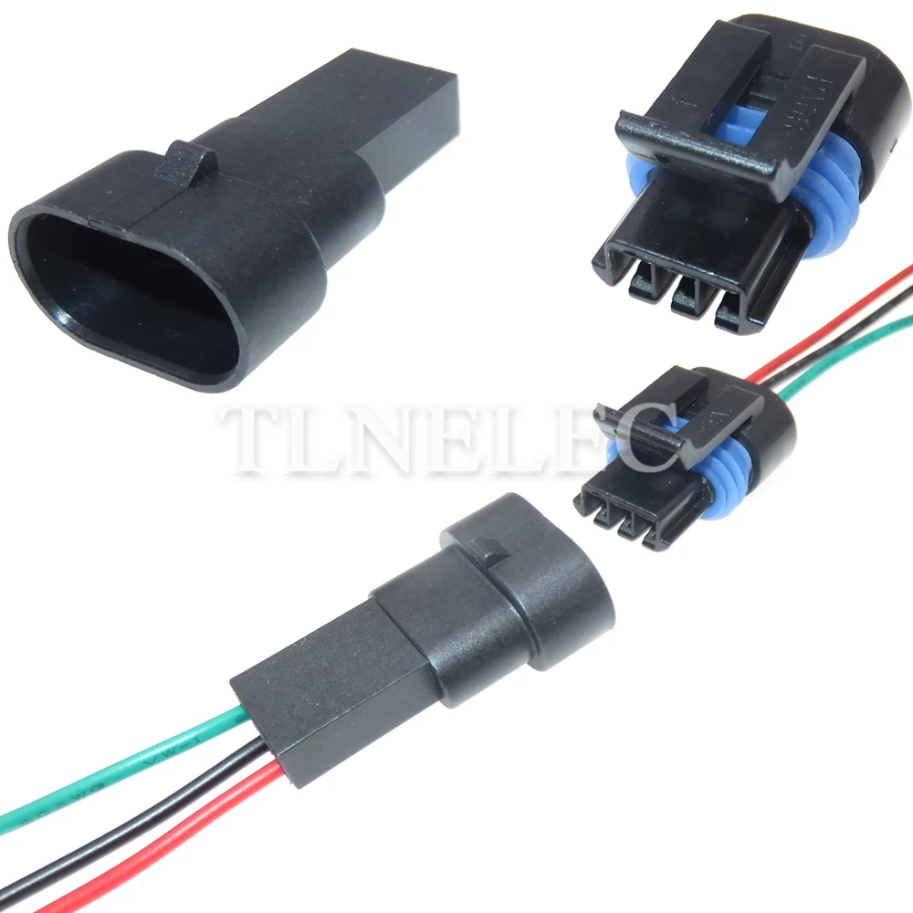 3 Pin Way Auto Unsealed Connector with Wires Car Male Female Wiring Harness Sockets 12162182 12162185