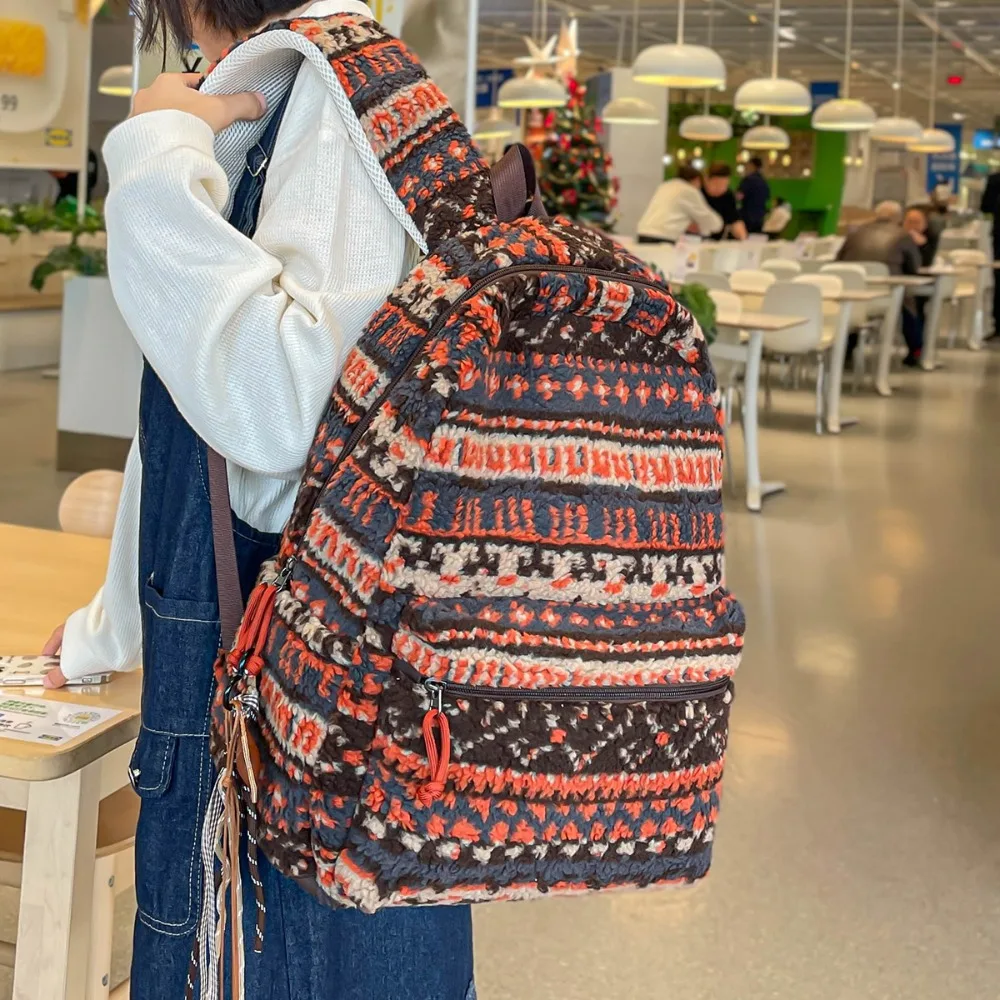 

Autumn and Winter New Practical High Value Niche Large Capacity Lazy Wind Schoolbag Women's Daily Light Backpack Multi-function