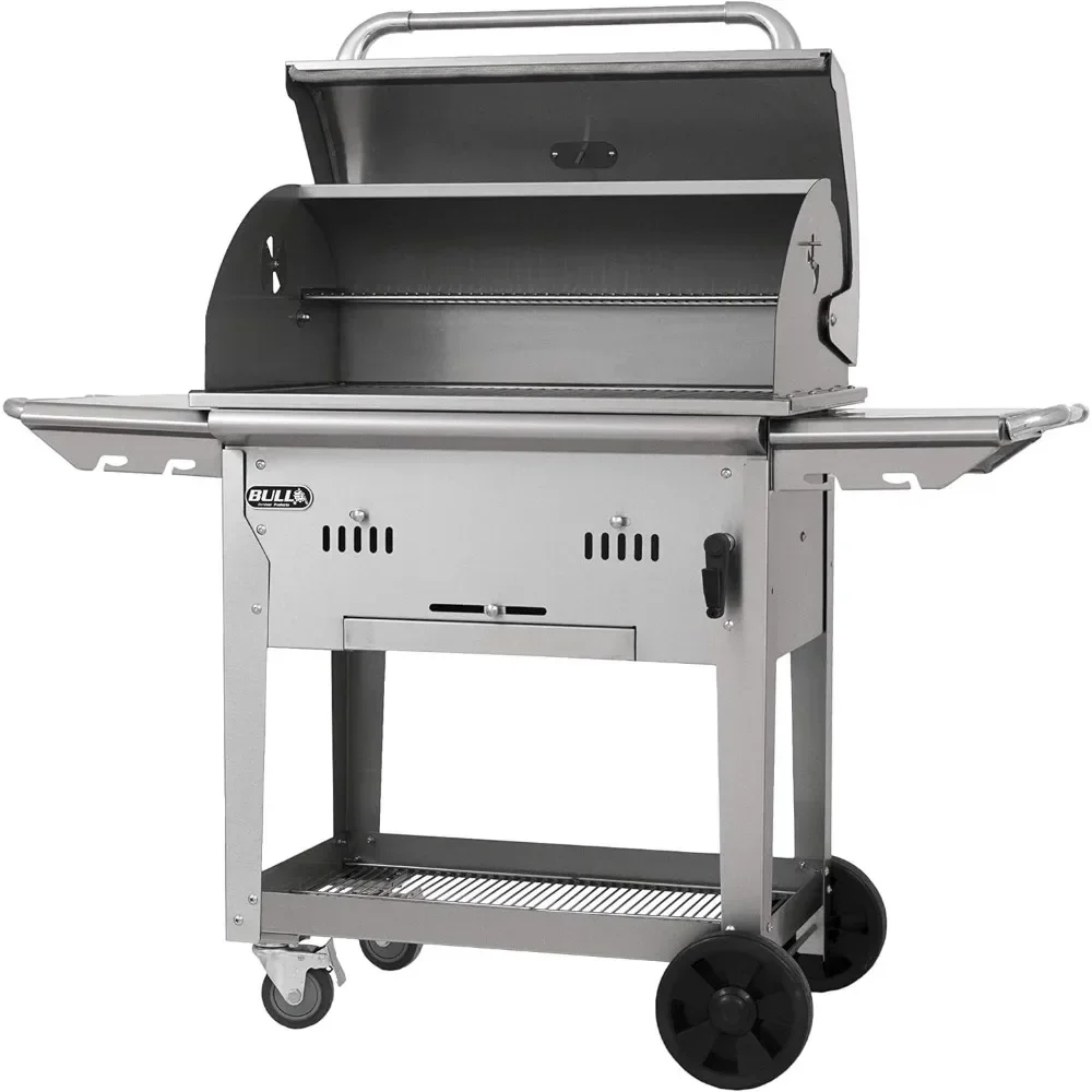 Bison Charcoal Grill Cart, Stainless Steel charcoal stove  barbecue grill  camping oven  bbq table