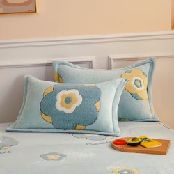2PCS Microfiber Keep Warm Throw Pillow Case Winter Soft Euro Sham for Bed,Custom Size Cushion Cover Sofa Decoration Pillowcase