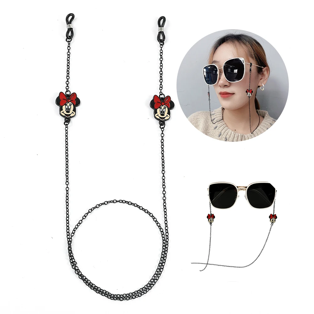 Lunettes de soleil chaînes de masquage pour femmes Minnie Mickey Mouse point chaînes de lunettes lan
