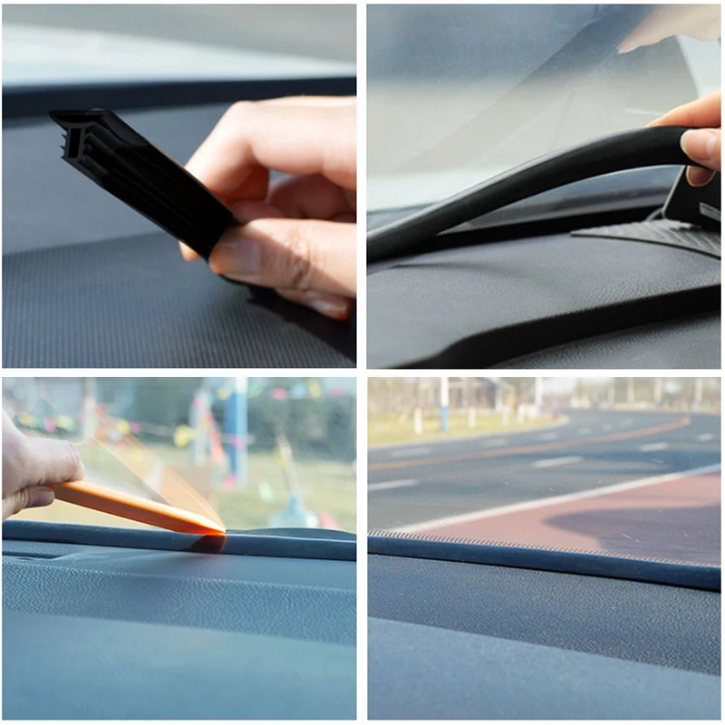 Double Layer Car Dashboard Seal Strip Front Windshield Interior Gap Weatherstrip Stickers Soundproof Shockproof Sealing Strips