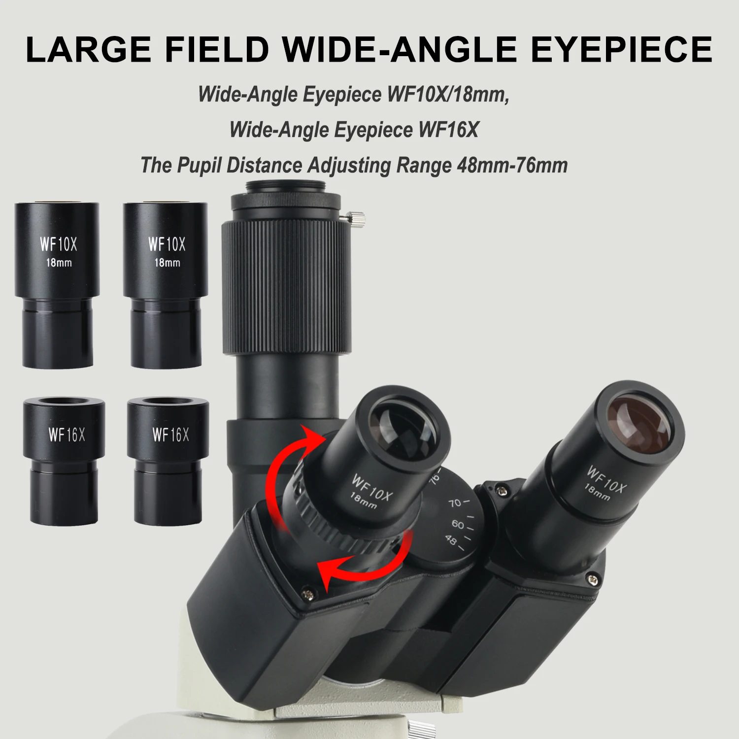 KOPPACE 290X-7400X Trinocular Compound Lab Microscope Flat Field Achromatic Objective 25 Million Pixels USB3.0 Camera
