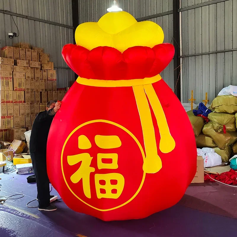 New Year's large air model, festive Spring Festival inflatable blessing character, modeling shopping mall restaurant