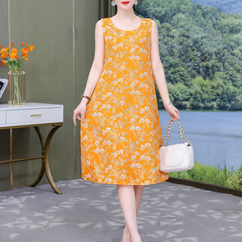 New 2023 Fashion Summer Dresses For Women Casual O-neck Short Sleeve Long Print Ladies Dress Party Women Clothing