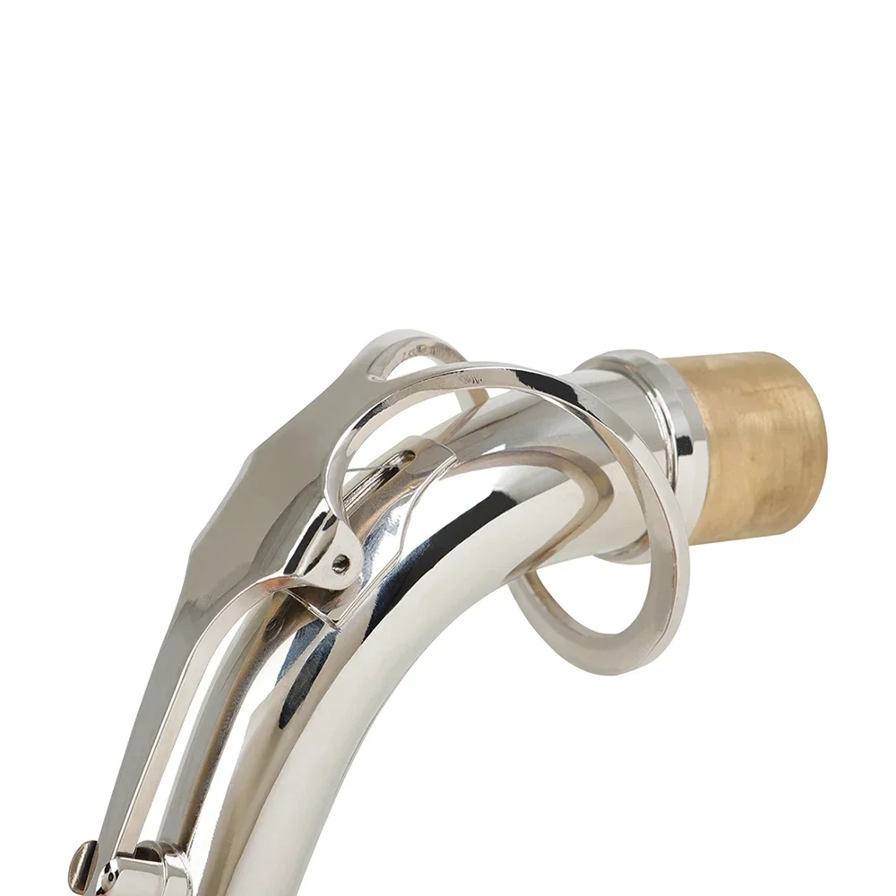 Silver Alto Saxophone Bent Neck Mouth 2.5 Cm Brass Alto Pipe Bent Neck Woodwind Instrument Replace Accessories