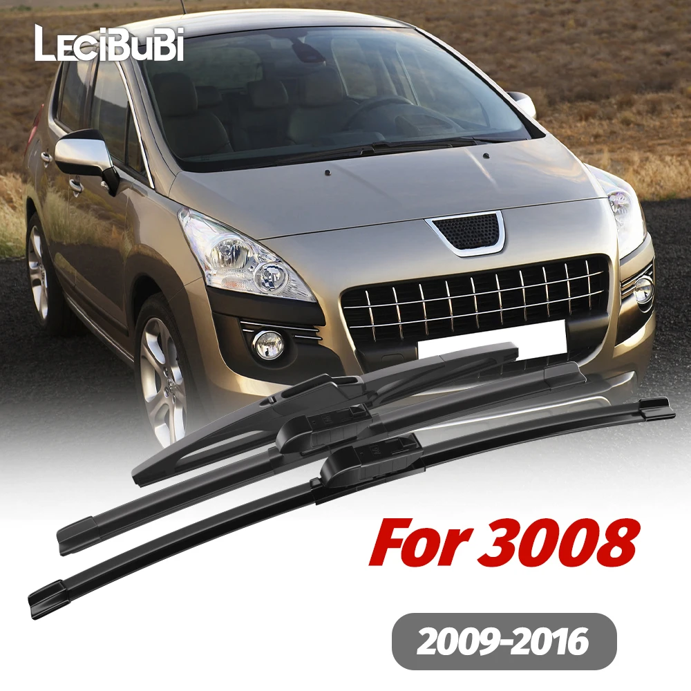 

1set Front & Rear Windshield Wiper Blades Windscreen Wipers For Peugeot 3008 2009-2016 2010 2011 2012 2013 2014 2015 Accessories