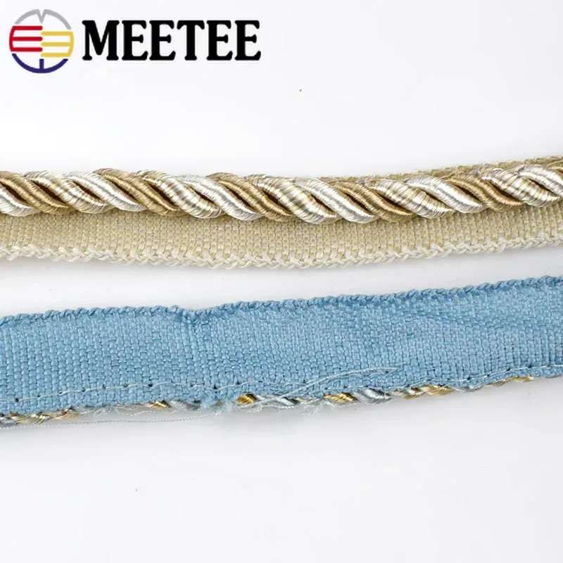 Meetee 2/4Meters 6mm Two-color Lace Rope Sofa Curtain Decorative Strap Webbing Cord DIY Sewing Handmade Material Accessories