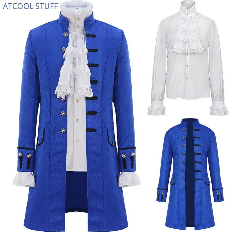 Men Steampunk Trench Shirt / Coat Vintage Prince Overcoat Medieval Renaissance Jacket Victorian Edwardian Cosplay Costume