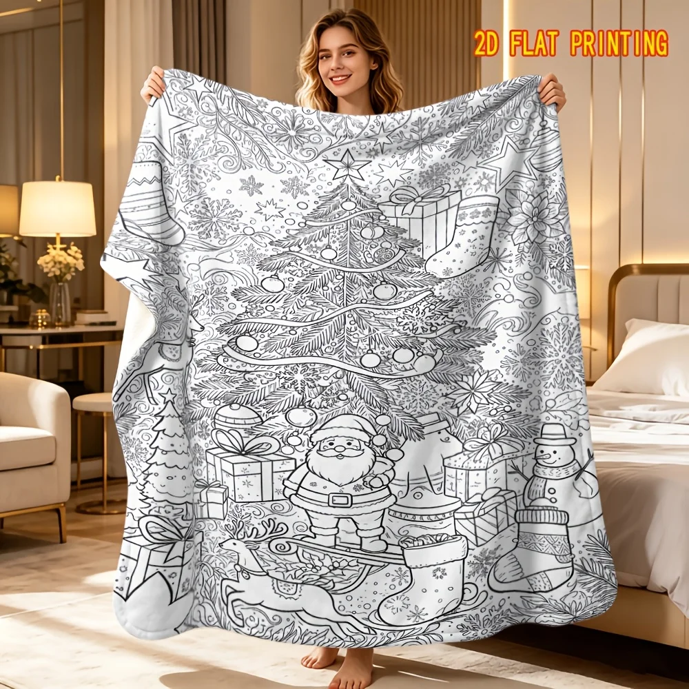 Creative Coloring DIY blanket Space Star Magic Wand Pattern Flannel Blanket Comfort Throw for Winter Party