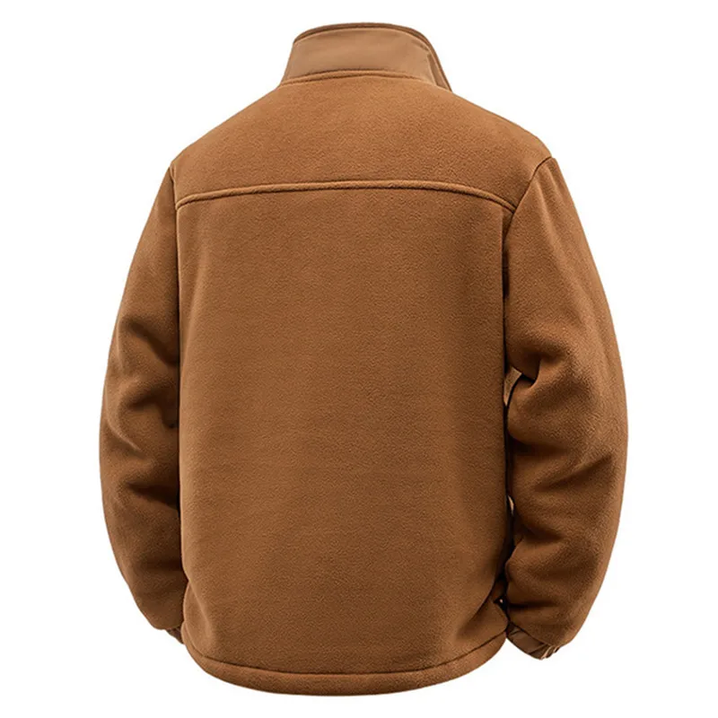 الشتاء سميكة الرجال سترات كاجوال الصوف الصلبة الوقوف طوق سترة معاطف الذكور الدافئة شيك اليومية جاكيت زيبرا معطف الكورية فضفاض #5