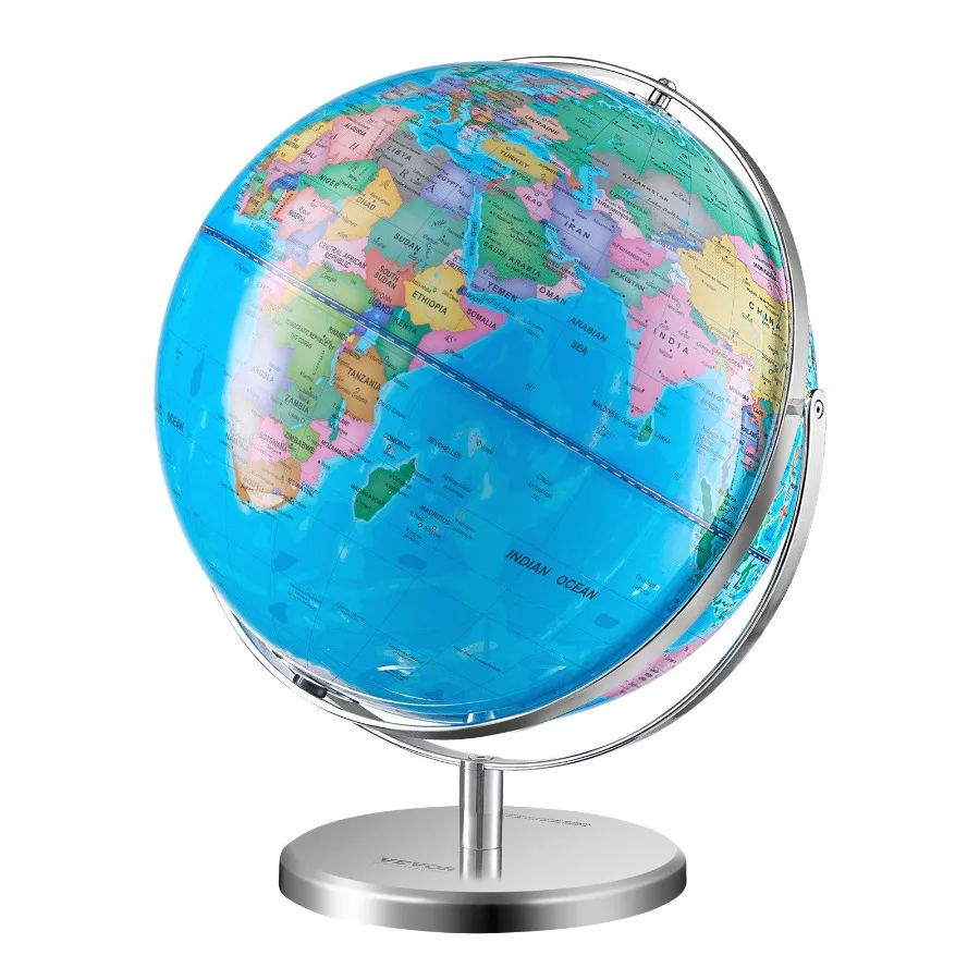 

Illuminated World Globe with Stand 13 in 330.2 mm Educational Earth Globe with Stable Heavy Metal Base and LED Constellation N