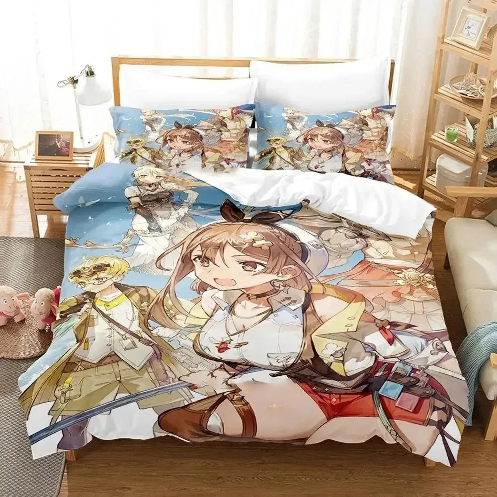 Atelier Ryza Ever Darkness & the Secret Hideout Bedding Set Boys Girls Twin Queen Size Duvet Cover Pillowcase Bed Kids Adult