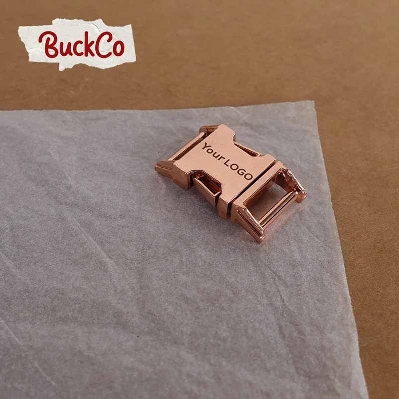 20ชิ้น/ล็อตแกะสลักโลหะโค้งด้านข้าง Quick Release Buckles For15mm สัตว์เลี้ยงสังกะสีอัลลอยด์โลหะชุบหัวเข็มขัด BU15RG