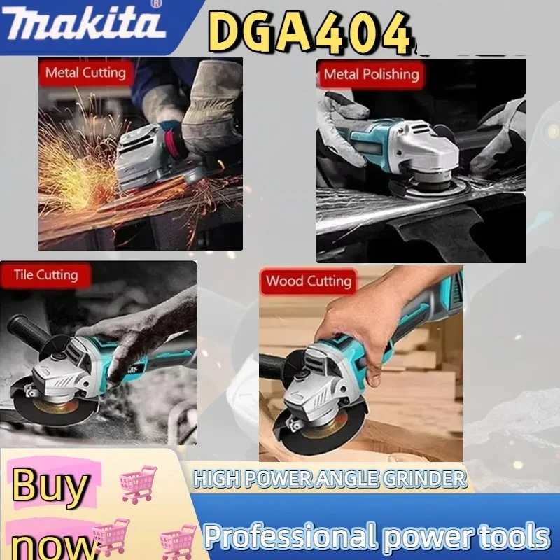 Makita 18V DGA404 Brushless Lithium Electric Angle Grinder Rechargeable Cutting Machine High Power Machine Power Tool