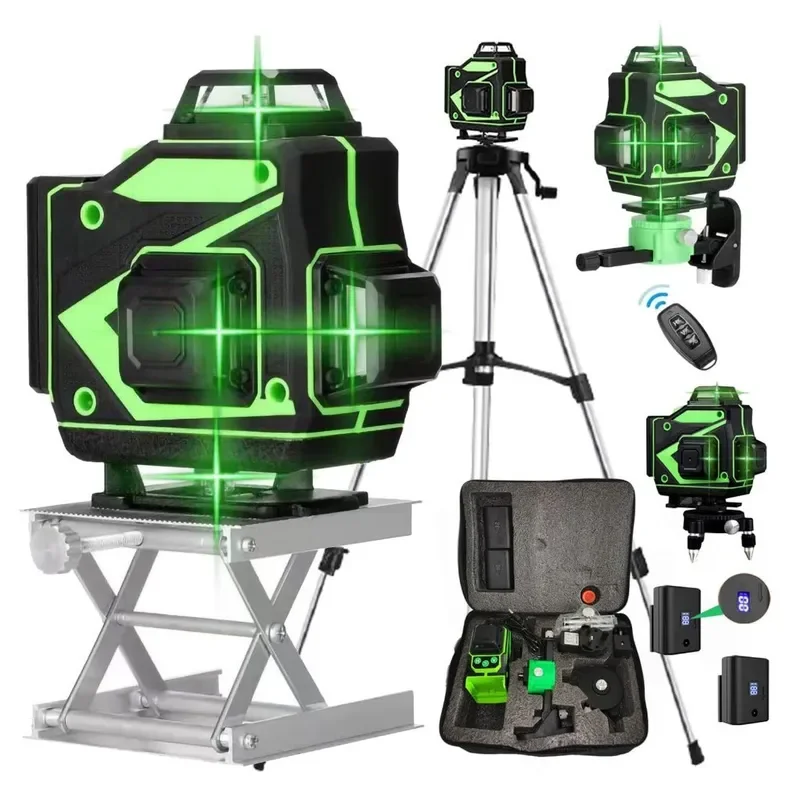 16-Line Level Laser Green Light Wall Floor Meter Outdoor Strong Light High Precision Mini Laser Level Line Projector