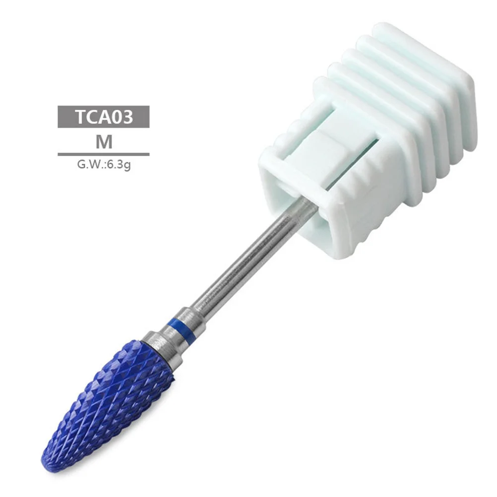 1 مجموعة السيراميك مسمار لقمة ثقب مجموعة البولندية رئيس مانيكير أداة على المدى الطويل استخدام إزالة اللوازم الميتة الأزرق مسمار لقمة ثقب