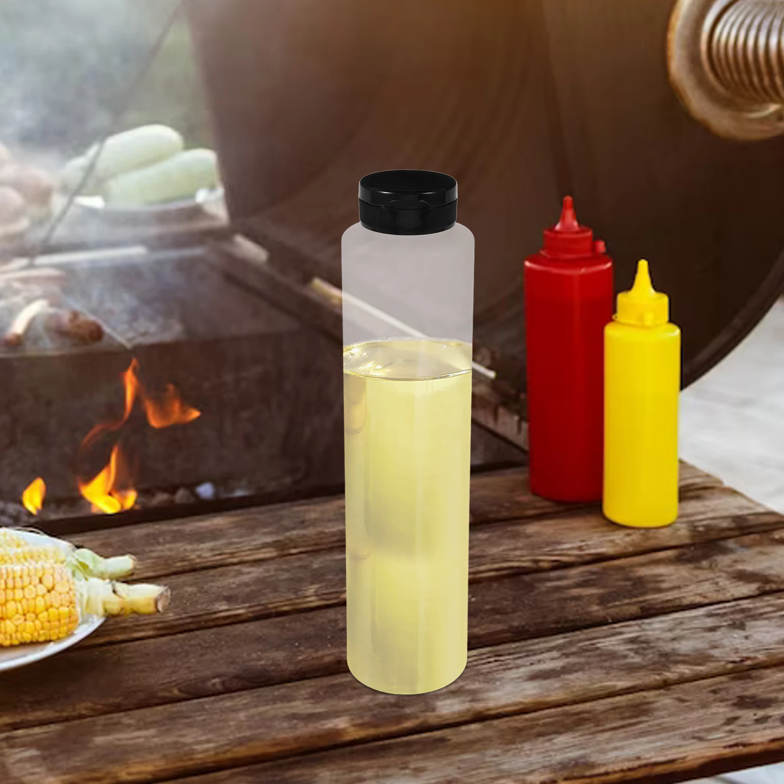 

6pcs Squeeze Bottles Transparent Condiment Storage Jam Salad Dressing Sauce Dispenser Leak-Proof Multi-Purpose Ketchup Mustard