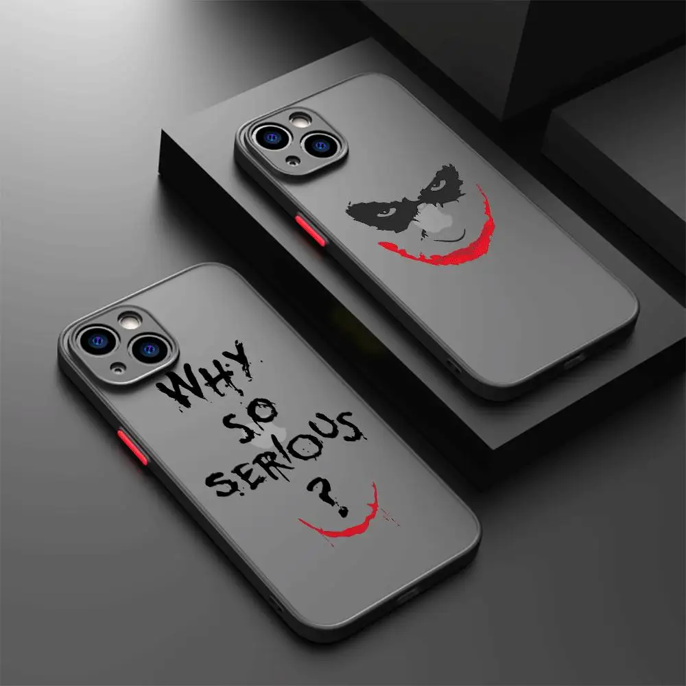 Cool Joker Phone Case for Apple iPhone 15 Pro Max 13 14 Plus 12 Mini 11 Pro XR 8 SE 7 XS MAX Matte Cover