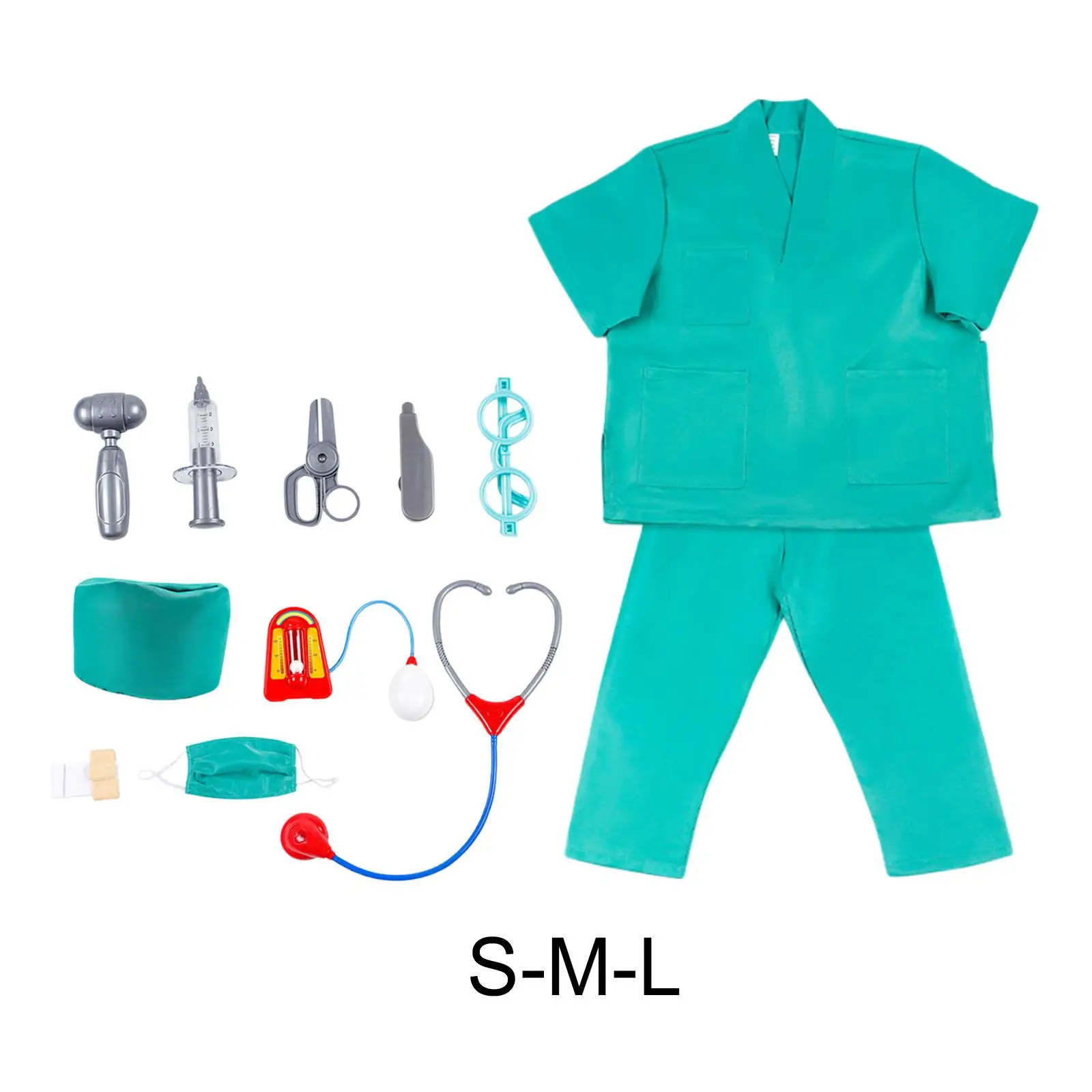 Doctor Surgical Gown Costume Cosplay Toy Set for Carnival Kids Children