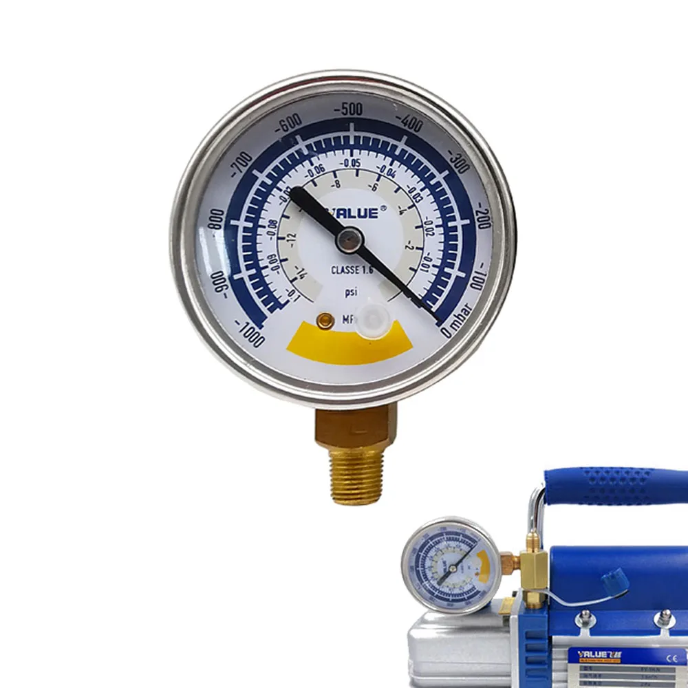 Medidor de Pressão de Vácuo de 60 mm Instrumento de Pressão de ar Preciso para Bomba de Vácuo Display de Discagem de 014psi Conector g1 8in