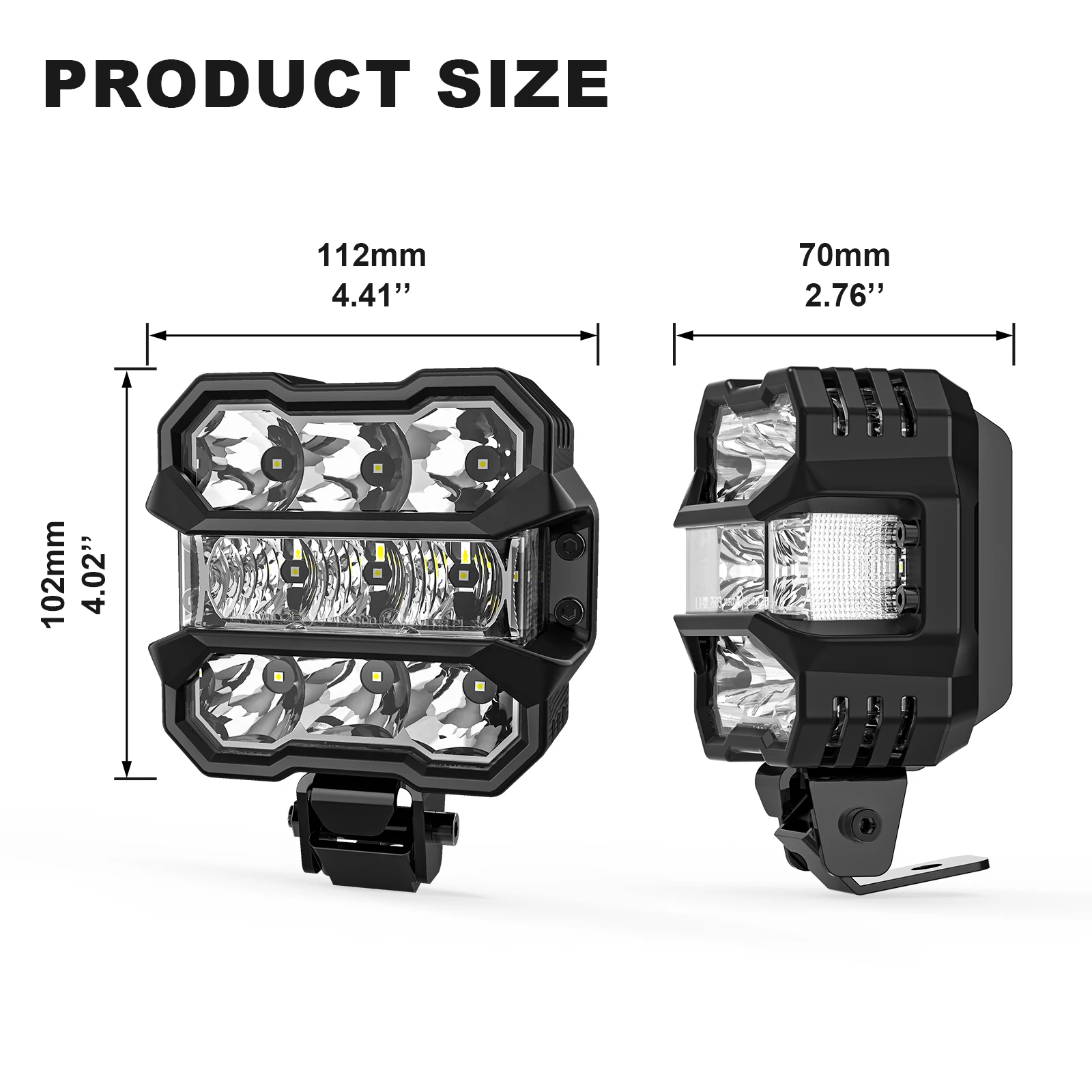 5PCS 12&16 LED Car Cab Roof Marker Lights External Clear/Smoked Lens Lamps for Truck SUV 12V Driving Light Waterproof IP68