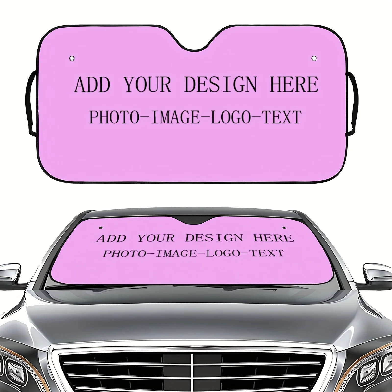 1pc Customizable Polyester Sunshade With Photo, Image, Logo, Text Print - Personalized Car Windshield Sunshade For Natural Scene