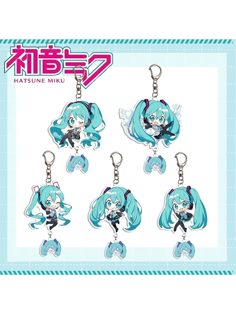 Cartoon Hatsune Miku Acryl-Schlüsselanhänger Niedliches Anime-Zubehör Kreatives Modisches Exquisites Mini-Rucksack-Dekorationsanhänger Geschenk-Spielzeug
