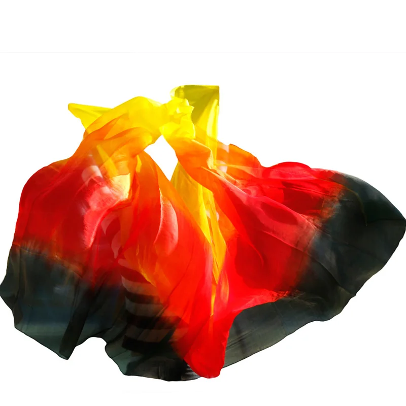 100% Silk Dance Veil Gradient Color Hot Selling Belly Dance Adult Children Dance Practice Performance Silk Veil Scarf 250x114cm