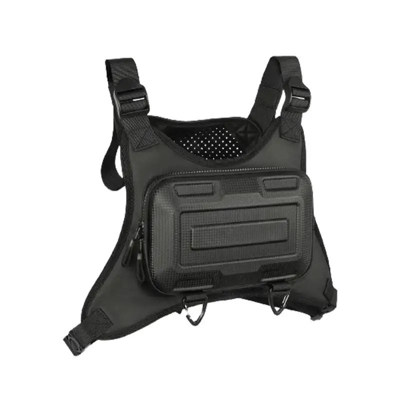 Paquete de pecho frontal para hombre, bolsa de pecho con carcasa dura, soporte para teléfono para correr, chaleco para correr, diseño ergonómico