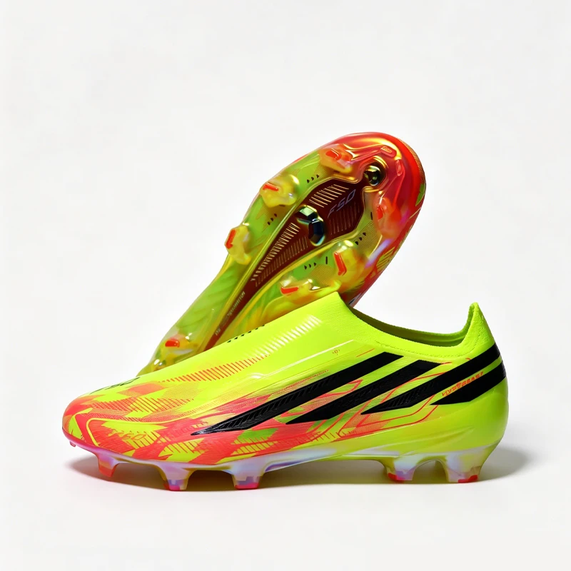 NO-LACE F50-WC Mens Football Boots Training Studded Fast Soccer Cleats Outdoor Non Slip Football Shoes Chuteira Campo 39-45