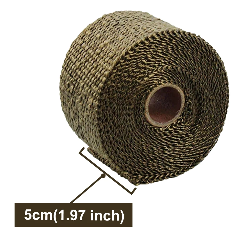 5/10M Motorcycle Exhaust Heat Wrap 5cm Width Thermal Insulation Tape High Temp Exhaust Pipe Banana Cloth Insulation Roll