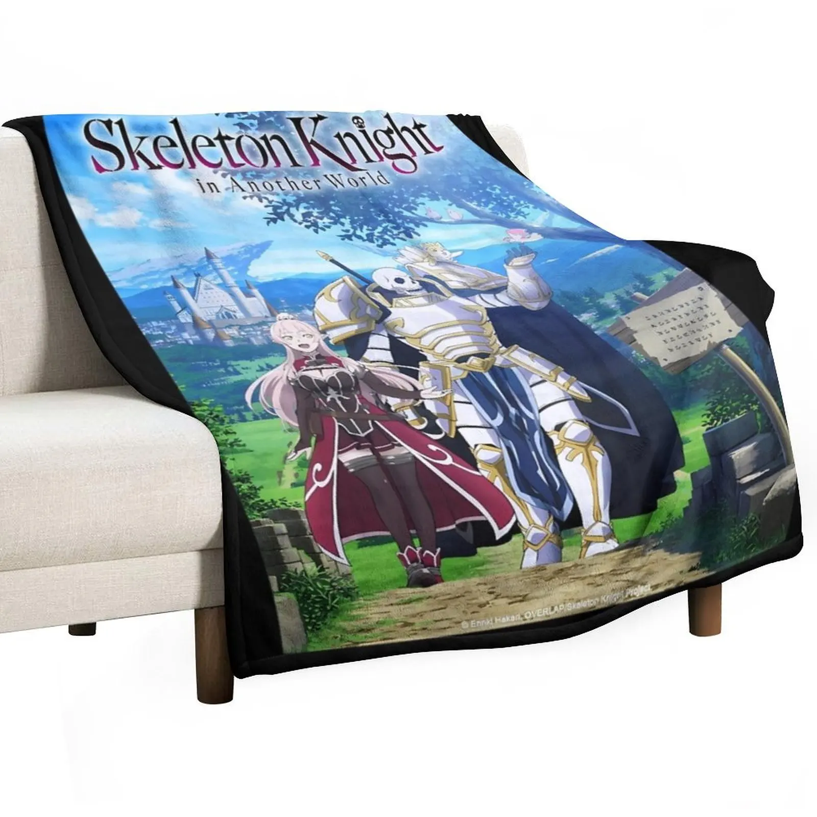 

Skeleton Knight in Another World. Throw Blanket Soft Beds Beach Soft Plush Plaid anime Blankets