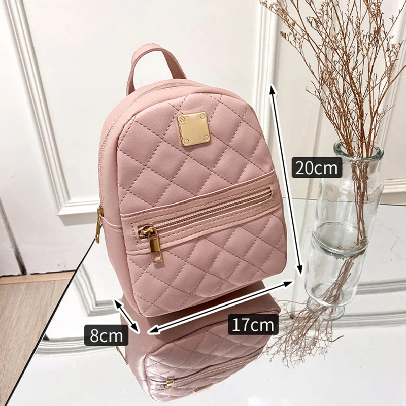 Mini sac à dos d'école en PU pour femmes, sac à dos de loisirs pour filles, sac à dos initié à la fermeture éclair, sac de voyage