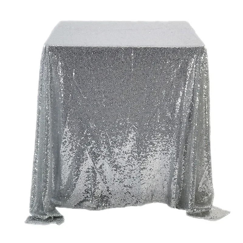 Imagem -04 - Retângulo e Redonda Lantejoula Toalha de Mesa Capa de Toalha de Mesa Decoração de Casamento Festa de Casa Ouro Rosa Prata Champanhe Glitter 1pc