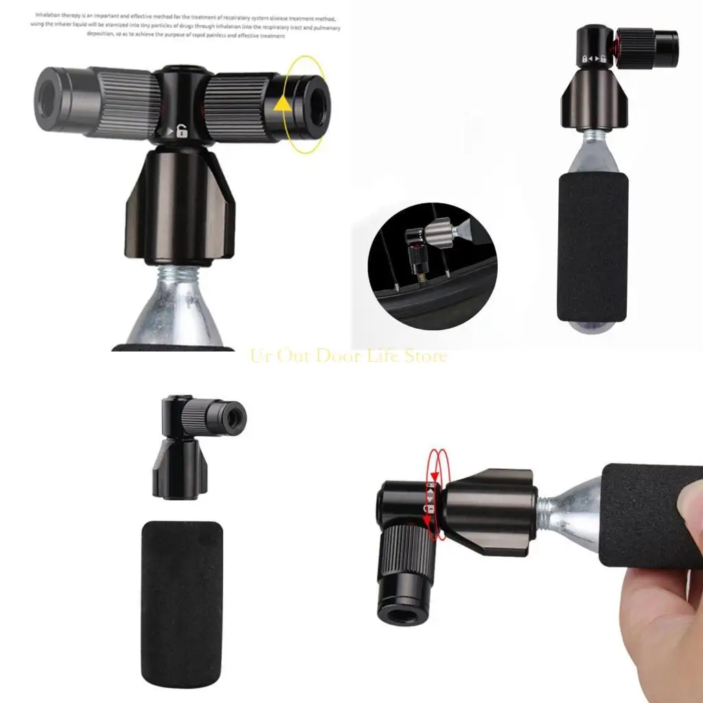 

77UF Portable Fast Inflating Cylinder Inflation for Head Manual Transport Inflator Parts Bike Road and Mountain Bikes